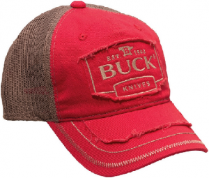 Baseball Cap: Buck Pink & Grey Distressed Baseball Cap