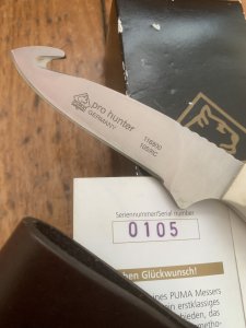 Puma Knife: Puma 2005 Pro Hunter Gut Hook Knife with Stag Antler Handle