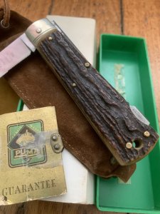 Puma Knife: Puma 941 Jagdtaschenmesser 1973 Hunting Pocket Knife with Stag Antler Handle #41371