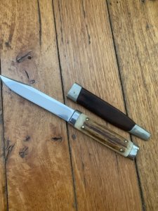Puma Knife: Puma 1980 Vintage 3573 Boot Knife with Stag Handle & Original Sheath #14081