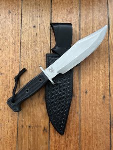 Black Jack Knives Anaconda I Japanese SEKI made Classic Bowie Knife with Leather Sheath