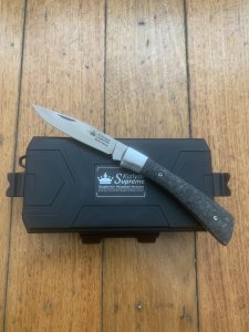 Kizlyar Knife: Russian Kizlyar Supreme Model D2 GENT Folding Knife with Carbon Fibre Handle and Box