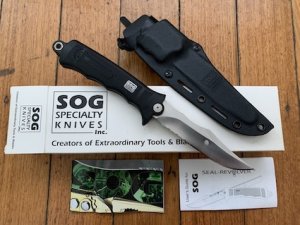 SOG Vintage Original SOG REV-7 SEAL-REVOLVER Knife in Kydex Sheath & Original Box