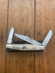 Puma Knife: Puma Original Stockman Knife with Faux Bone Handle And Scrimshawed Duck in Box