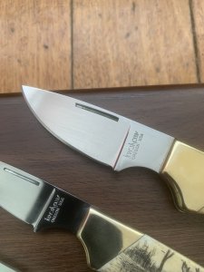 Kershaw Knife: 1982 Rare Scrimshawed set of 3 Knives in Presentation Box #142/1000