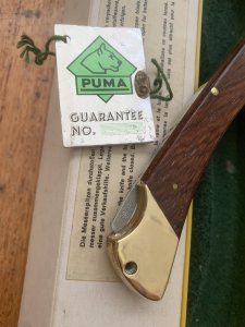 Puma Rare model 970 Game Warden 1987 Hoffritz Folding Lock Knife in box & Warranty #43782