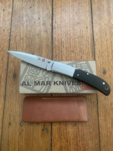 Al Mar Japan E1003BMT Falcon Black Micarta Handle Gentlemen's Knife in original Pouch and Box