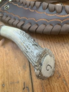 Ken Richardson Custom Handmade 6" Fillet Blade Hunting Knife with Deer Antler Handle & Custom Sheath