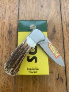 Puma Knife: Puma SGB Mini 4 Star Folding Lock Knife with Stag Antler Handle