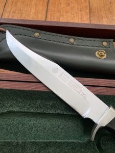 Puma Knife: Puma 1990 African Wildlife Collection 'Big Horn Ram' Bowie Knife with Ebony Handle Display Box and Warranty 125/200