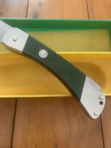 Puma Knife: Puma Rare 1975 Packer Folding Knife in original Green Box # 51572