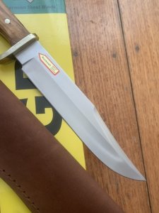 Puma SGB Knife: Puma SGB Bowie with Olive Wood Handle in Leather Sheath