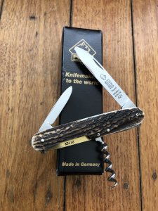 Puma Knife: Exclusive to SOS Puma 420 Pocket Knife with Stag Antler Handle