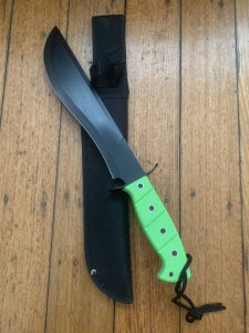 Large Fluoro Green Handled Bush Craft/Camping Knife Kit