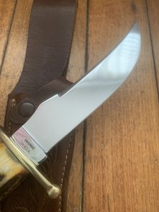 CASE XX USA KODIAK BEAR Knife with Antler Handle and Leather Sheath