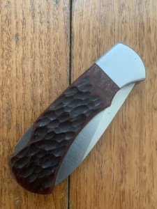 Puma Knife: 2010 Puma 4 Star Mini Folding Lock Knife with Red Jigged Bone Handle