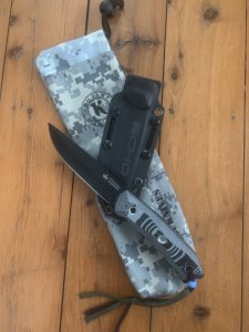 Kizlyar Knife: Kizlyar AUS-8 Original ECHO Black Straight Blade with G10 Handle