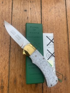 Puma Knife: Set of 4 Special Edition 90's 4 Star Folding Lock Blade Knives wth Custom Corelon Handles