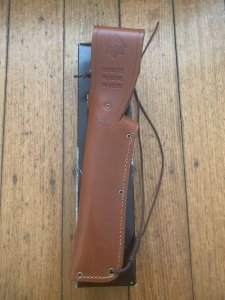 Puma Knife: Puma Rare 1999 Auto White Hunter Knife with Mid Brown sheath and Puma Box
