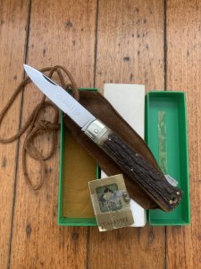 Puma Knife: Puma 941 Jagdtaschenmesser 1973 Hunting Pocket Knife with Stag Antler Handle #41371