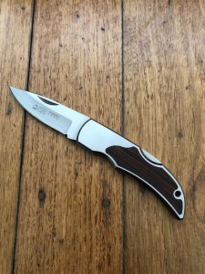 Puma Knife: Puma Mint 280850 Brushed Aluminium/Stainless/Wood Lord Folding Lock Knife