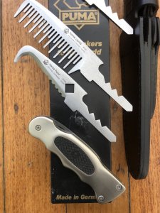 Puma Knife: Puma Rare 3 Blade Horse Set in original sheath and Box