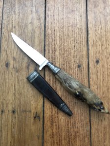 Puma Knife: Puma Handmade Circa 1930's-50's Vintage Jagdnicker Knife with Roe Deer Foot Handle