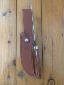 German Made Buck Creek Upswept Blade Skinning Knife with leather Sheath