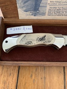 Boker Tree brand Rare German Made 1988 RMS TITANIC Commemorative knife in Display Box