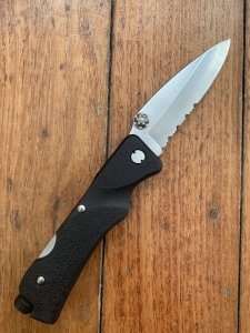 Schrade+ USA SW7 Black Handled Folding Lock Knife