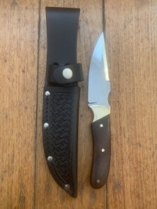 MAFFI SYDNEY AUSTRALIA Wood Handled Fixed Blade Knife With Sheath