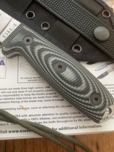 ESEE Knives- ESEE-4 Knife with Grey/Black G10 Handle Black Kydex Sheathes