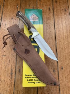 Puma Knife: Puma SGB Teton Fixed Blade Knife with Stag Antler Handle