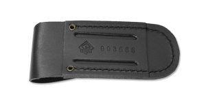 Puma Knife Sheath: Medium Vertical Brown Leather Knife Pouch