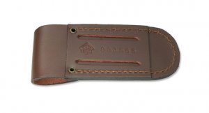 Puma Knife Sheath: Brown Large Vertical Leather Knife Pouch