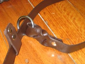 Dog Lead: Brown Flat Braided Leather Slip Lead 153cm
