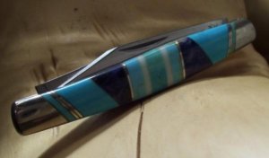 Buck Knife: Buck 309 Companion Turquoise & Lapis Lazuli handle