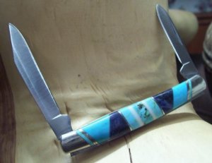 Buck Knife: Buck 309 Companion Turquoise & Lapis Lazuli handle