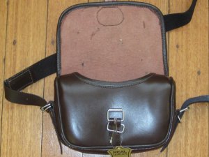 Cartridge Bag: Brown English Style Leather Shotgun Cartridge Bag