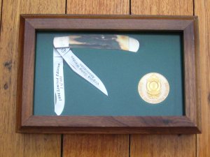 Hard Hat USA Virginia Game Warden Association 1994 Limited Edition 1 of 400 Knife in Solid Oak Box