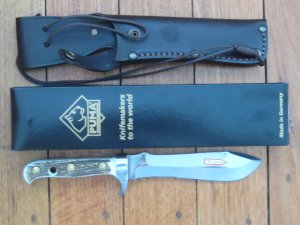 Puma Knife: Puma Current German Model 2021 White Hunter with Stag Handle 116375