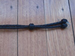 Lanyard: Brown Leather Braided Double Whistle Lanyard