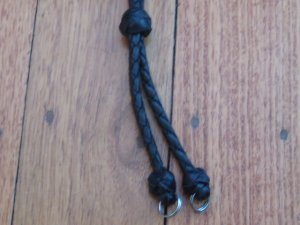 Lanyard: Brown Leather Braided Double Whistle Lanyard