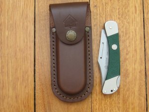 Puma Knife Sheath: Brown Large Vertical Leather Knife Pouch