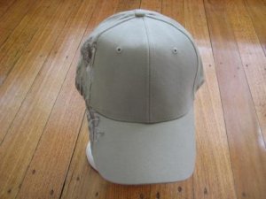 Embroidered Quail Scene Khaki Baseball Cap
