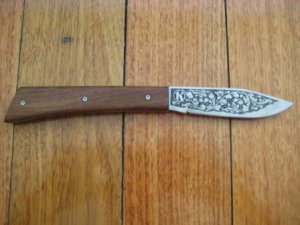 Kizlyar Knife: Kizlyar Ornate Full Pattern Folding Knife