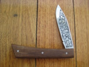 Kizlyar Knife: Kizlyar Ornate Full Pattern Folding Knife