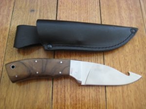 Guthook Knives: Kizlyar Guthook Knife with Caucasian Walnut Handle