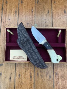 Mackrill Custom Knives 1995 No.2 SCI Limited edition Cape Buffalo Horn/Bone Handle#89-100