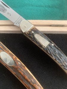 Puma A G RUSSELL1974 Numbered 03158/1057 Luger Pistol and 9mm Bullet Twin Knife Set